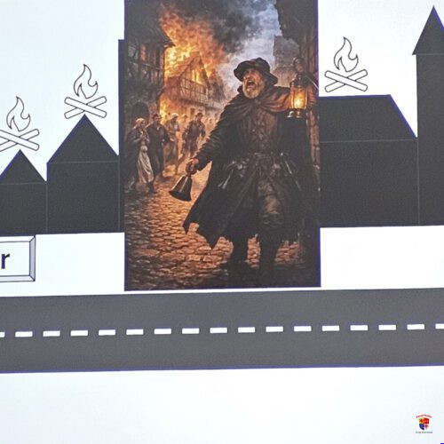 Mittalter Nachtwächter = Feuermelder